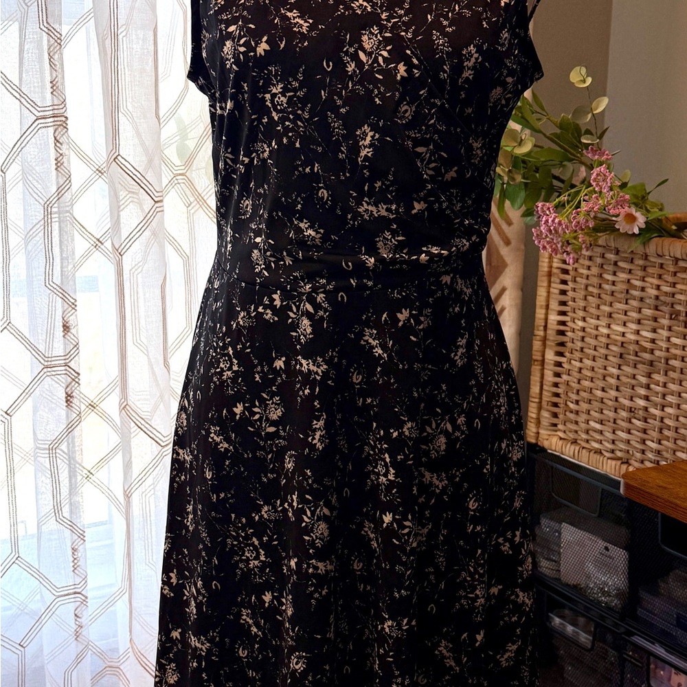 Black Floral A-Line Women's Dress